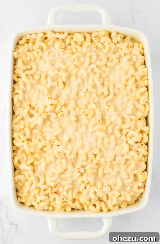macaroni and cheese in a baking dish