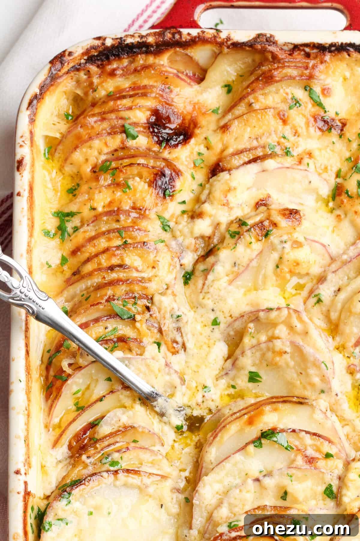 Scalloped Potatoes Au Gratin, a perfect holiday side dish