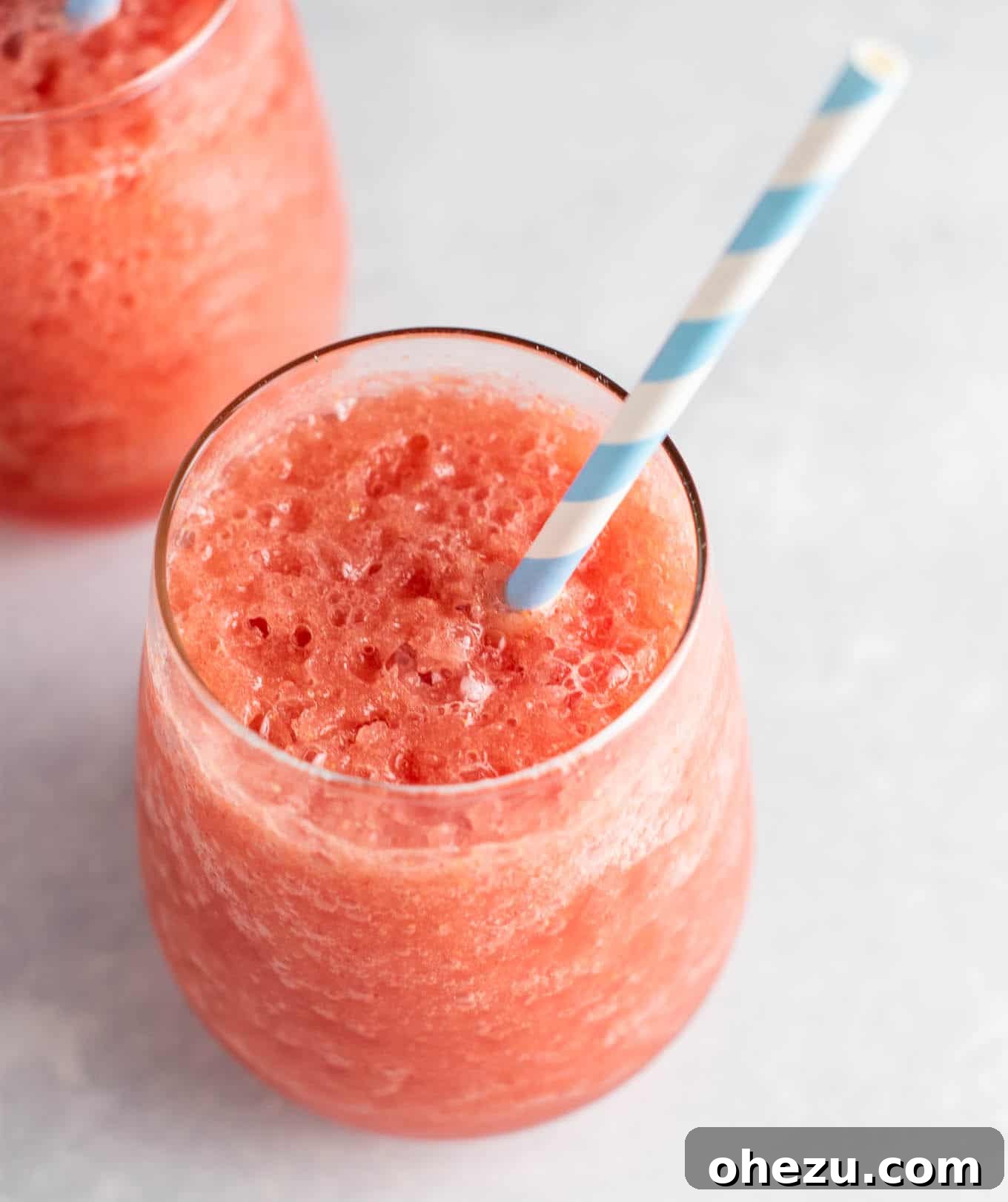 Watermelon white wine slushies – these are perfect for summer! #whitewineslushie #whitewineslushies #slushierecipe #watermelon #drink #summer #alcohol