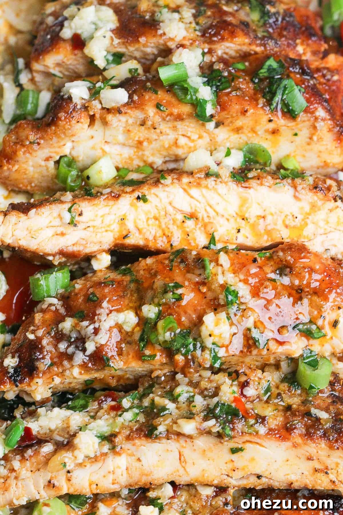 Zesty Lemon Garlic Parmesan Chicken and Rice 3 Close-up of golden brown Lemon Garlic Parmesan Chicken pieces served with rice and vegetables