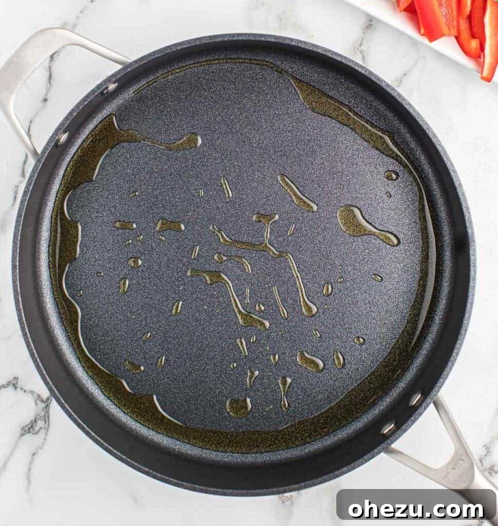 oil in a large pan