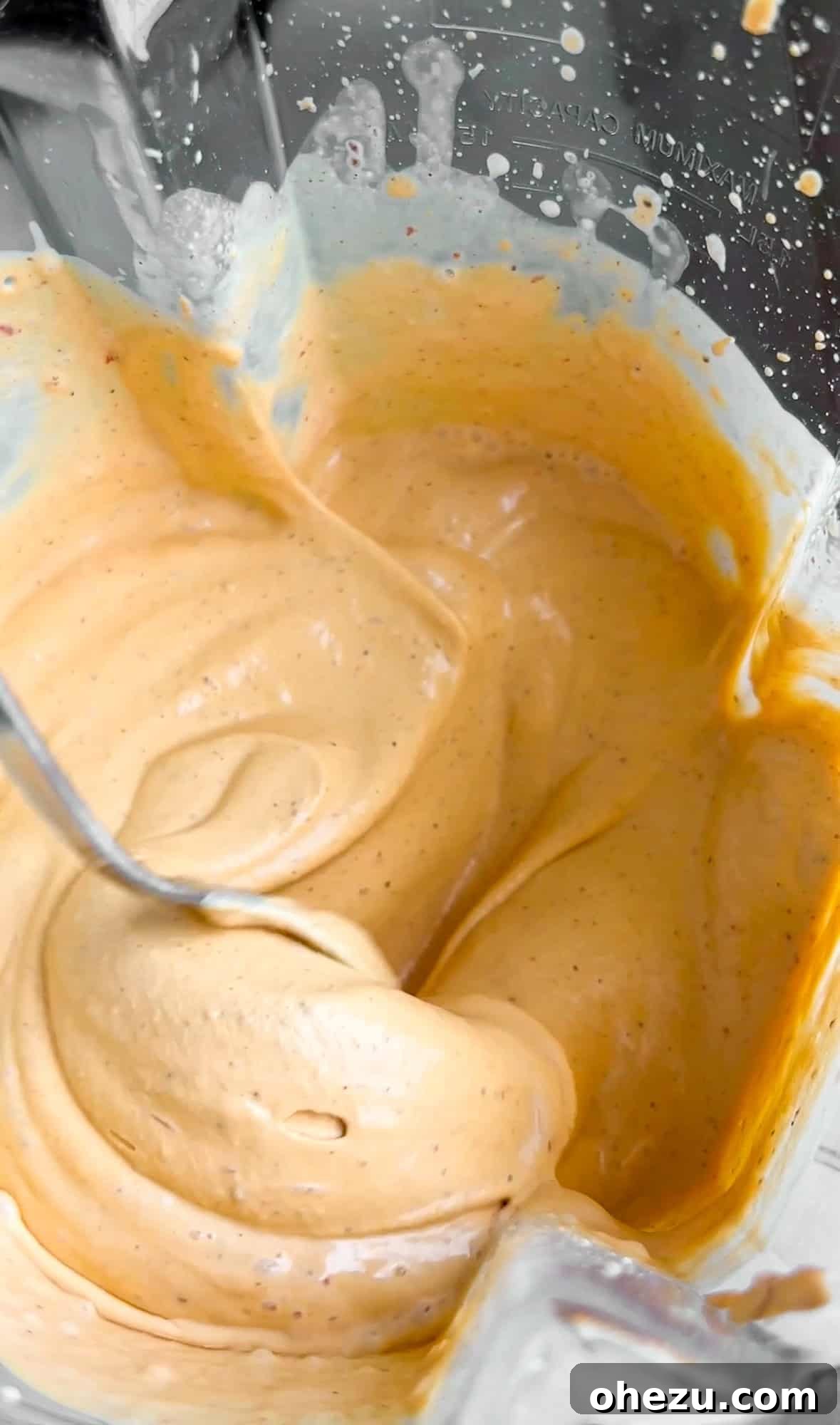 Smooth and creamy chipotle sauce in a blender