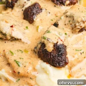 Garlic Butter Steak Bites with Parmesan Cream Sauce