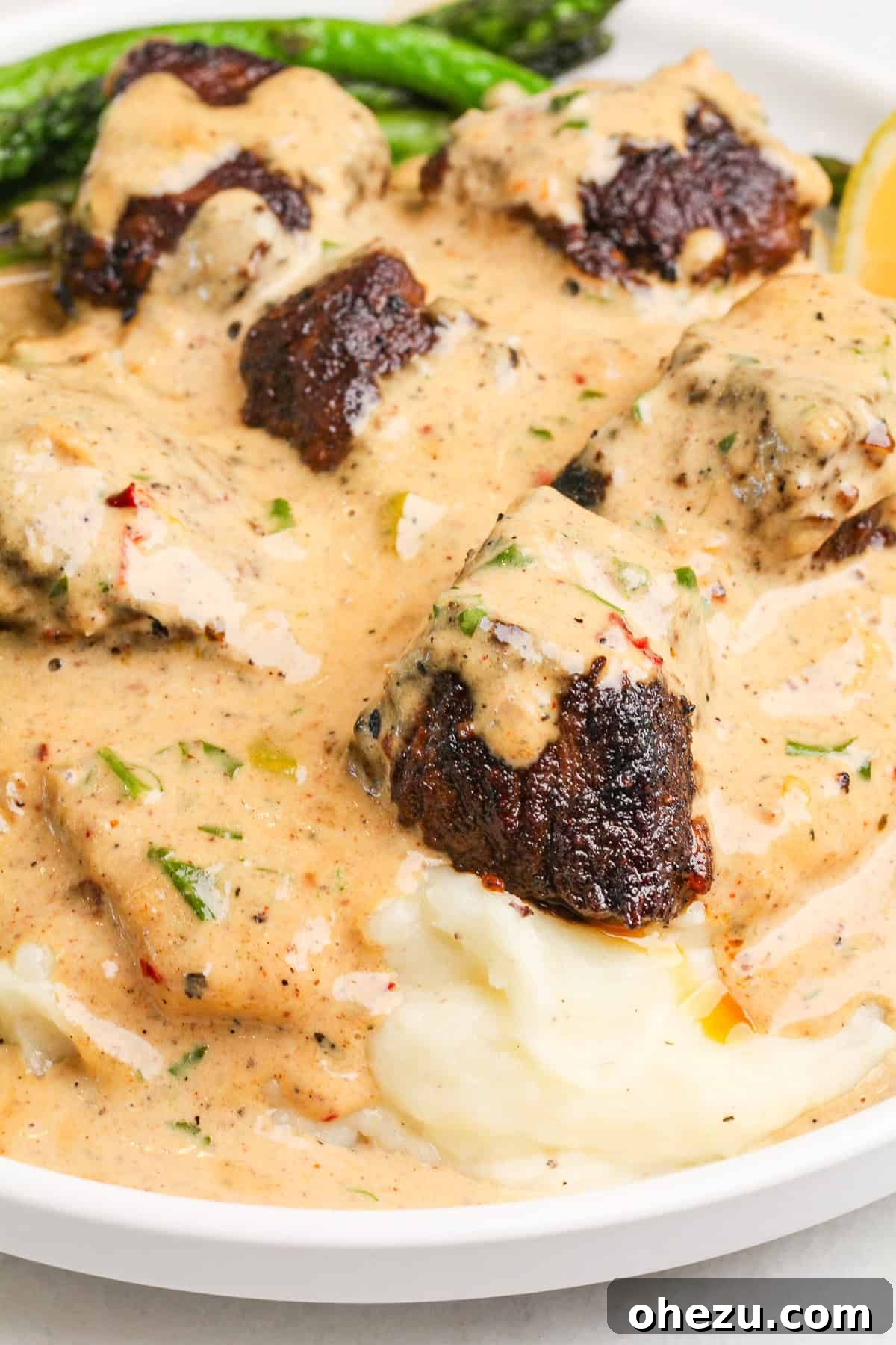 Ingredients laid out for Garlic Butter Steak Bites