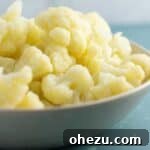 steamed cauliflower in a bowl