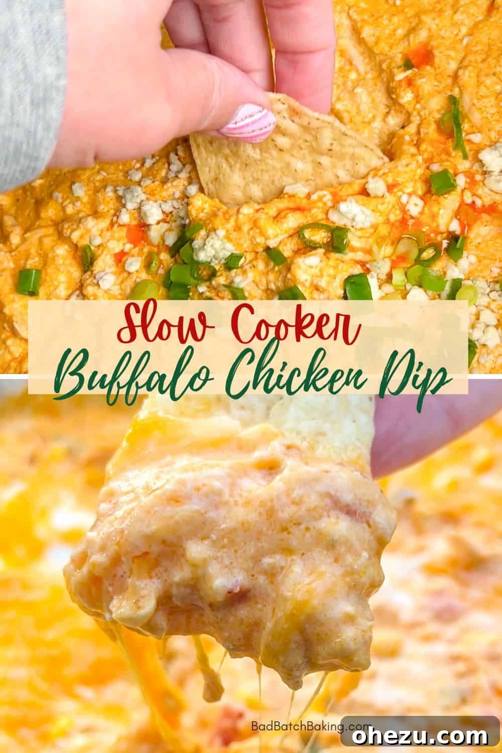 Crockpot Buffalo Bliss 7 Spicy Slow Cooker Buffalo Chicken Dip in a crock pot with dippers
