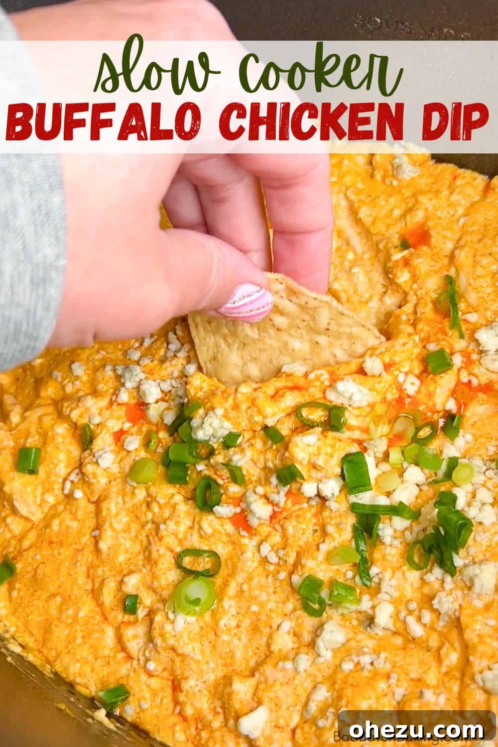 Crockpot Buffalo Bliss 6 Another angle of Slow Cooker Buffalo Chicken Dip ready to be served