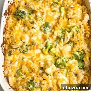 Broccoli chicken pasta bake