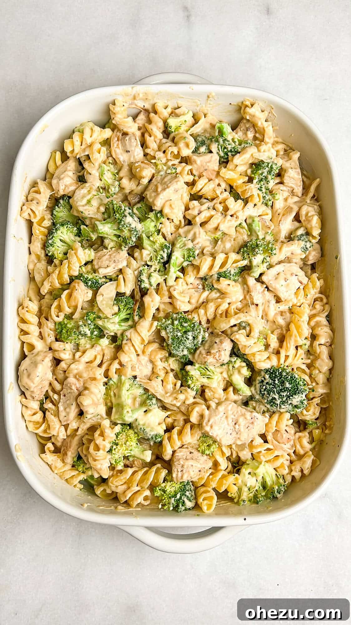 Broccoli chicken pasta bake step by step 3