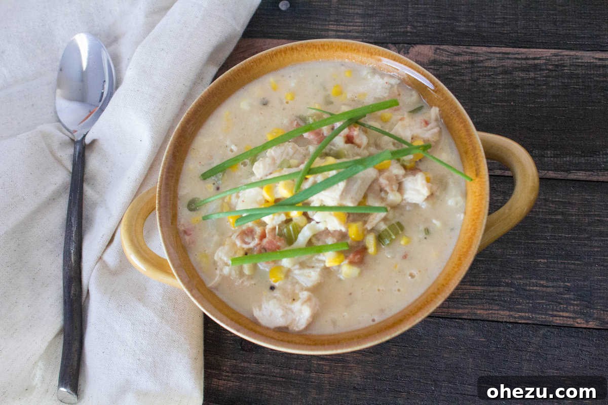 Light Chicken Chowder with Savory and Sweet Cauliflower and Corn 2 Cauliflower Corn Chowder