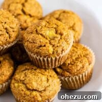 Healthy and easy vegan banana muffins recipe with applesauce – these are amazing and totally oil-free! No flax eggs or difficult ingredients. So easy and a great vegan breakfast or snack.