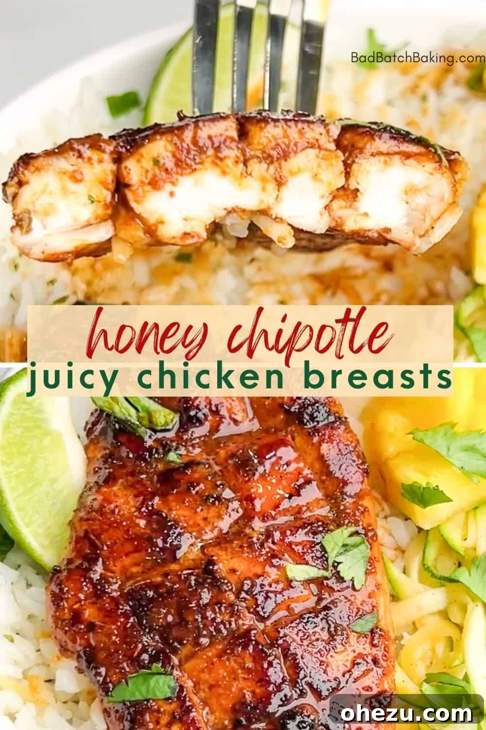 Sweet and Smoky Chipotle Chicken Skillet 11 honey chipotle chicken collage