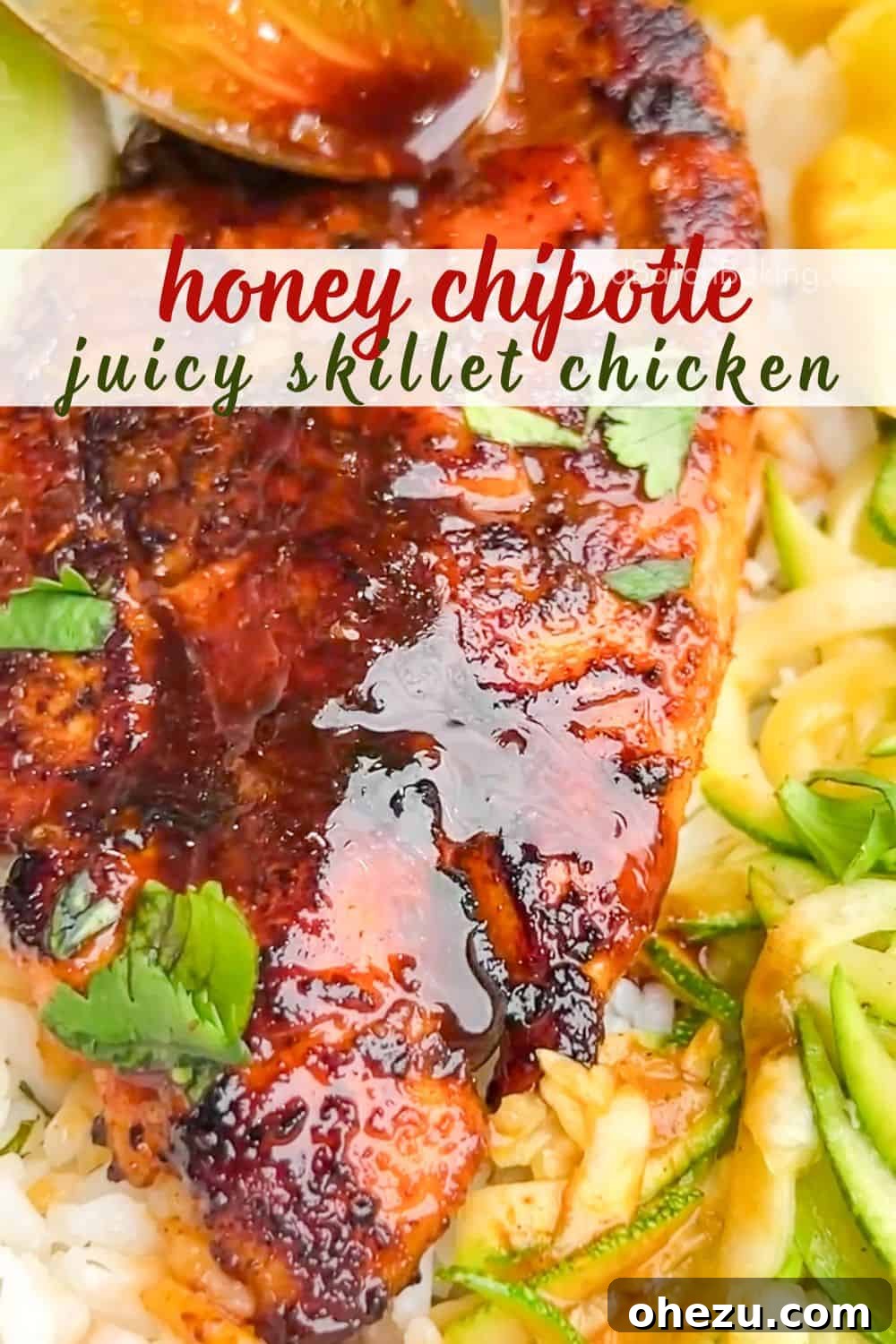 Sweet and Smoky Chipotle Chicken Skillet 14 honey chipotle chicken pinterest graphic 3