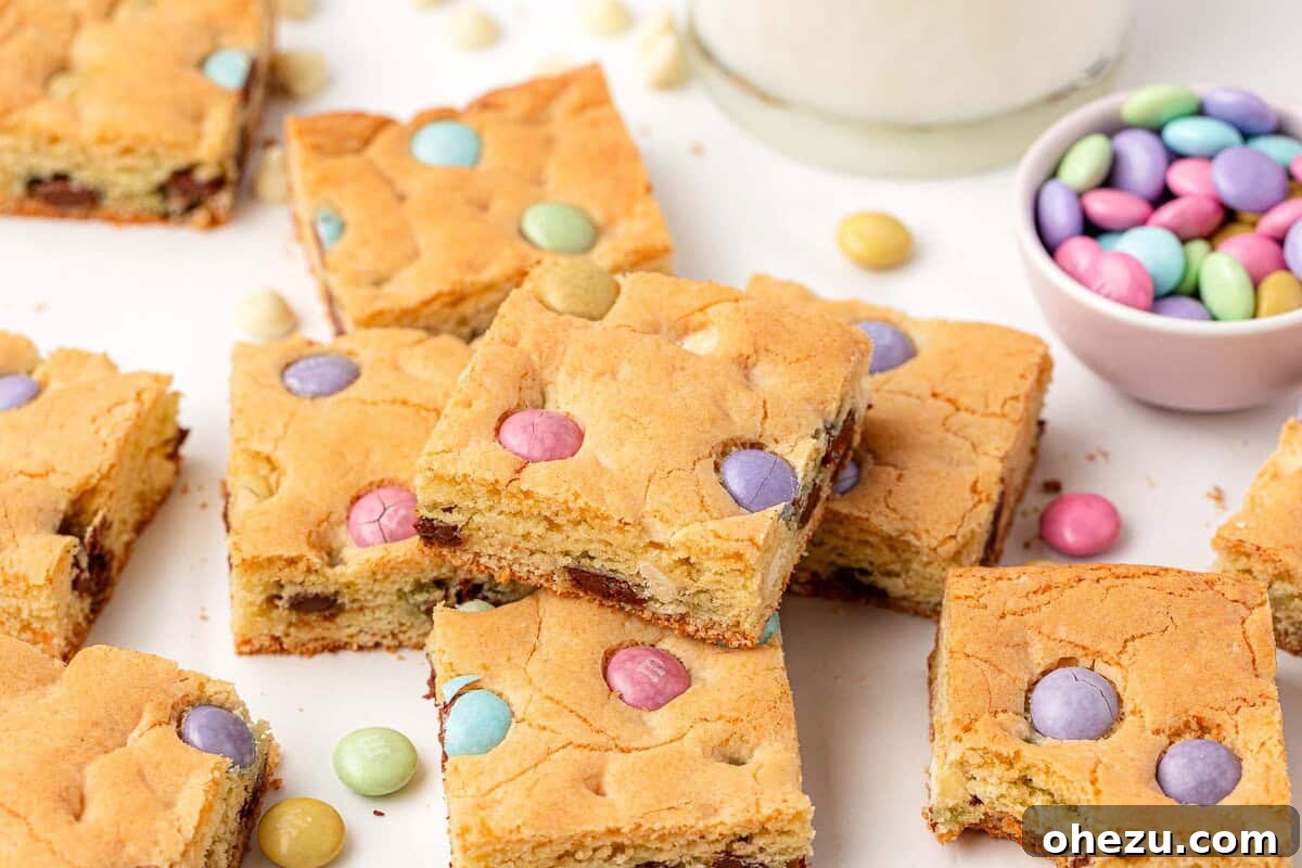 Another shot of delicious Easter cookie bars, highlighting their texture.