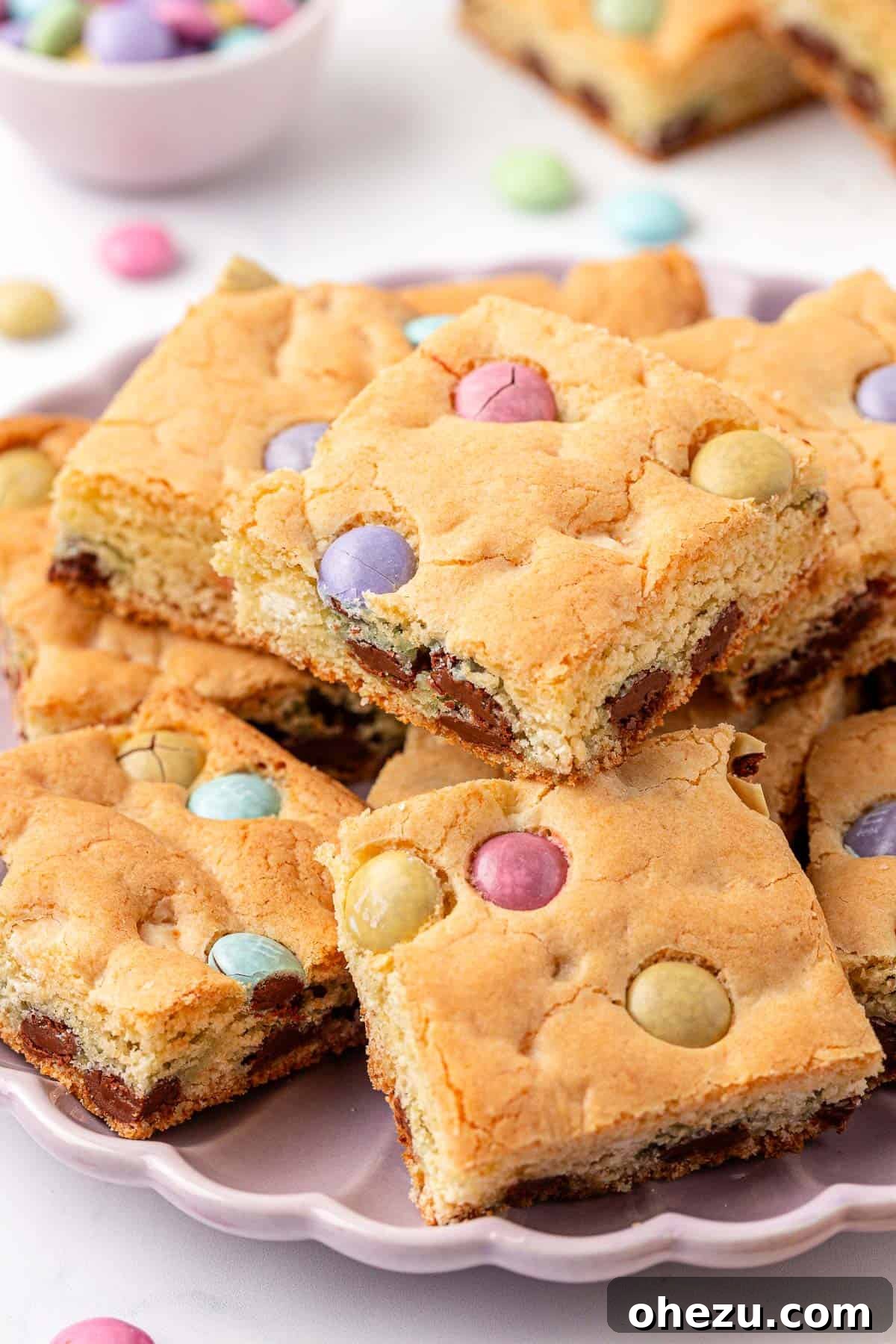 A final full shot of the vibrant Easter cookie bars, perfect for sharing.