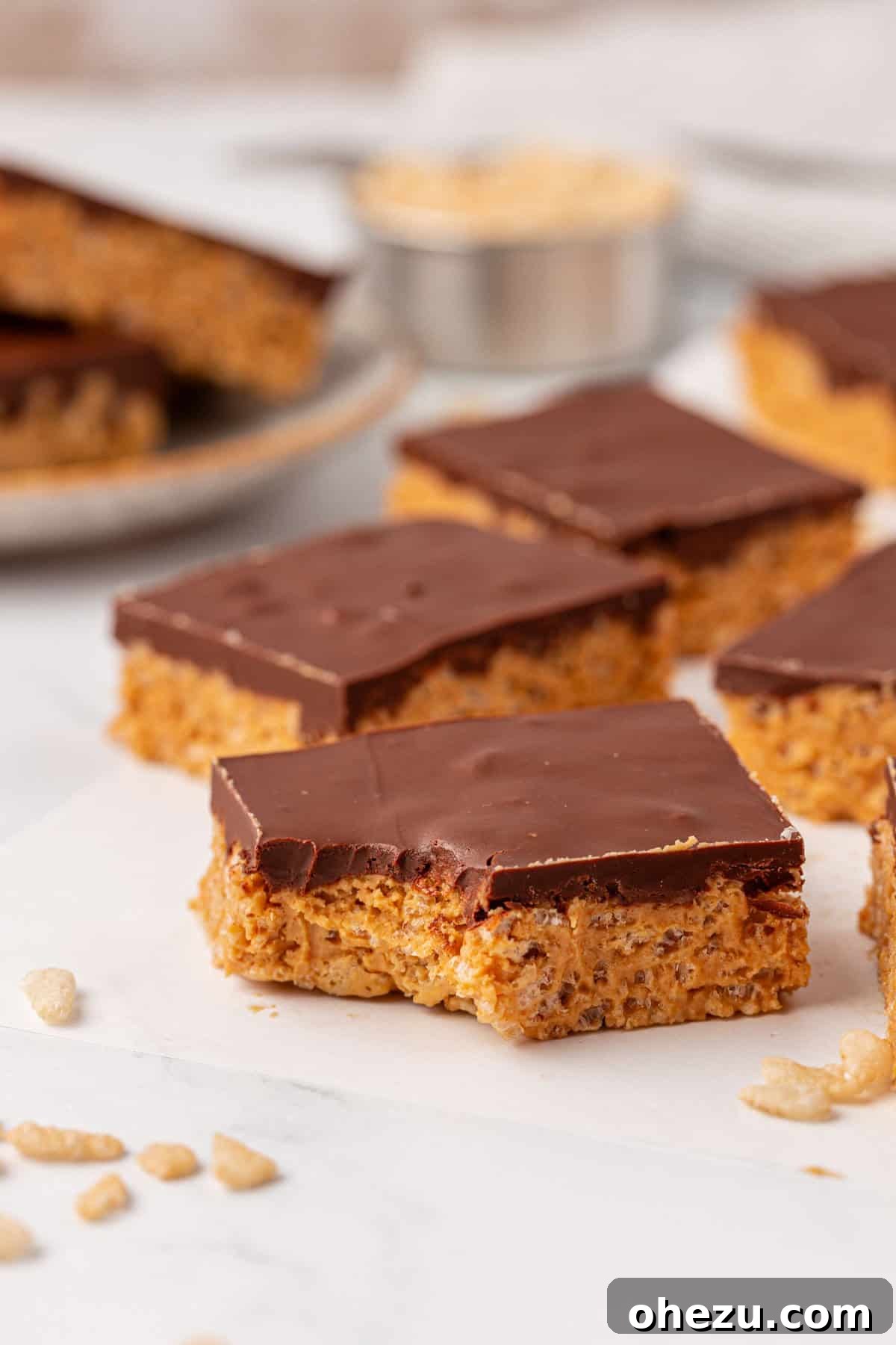 Chewy Peanut Butter Rice Krispie Bars Recipe 2 peanut butter rice krispie bars
