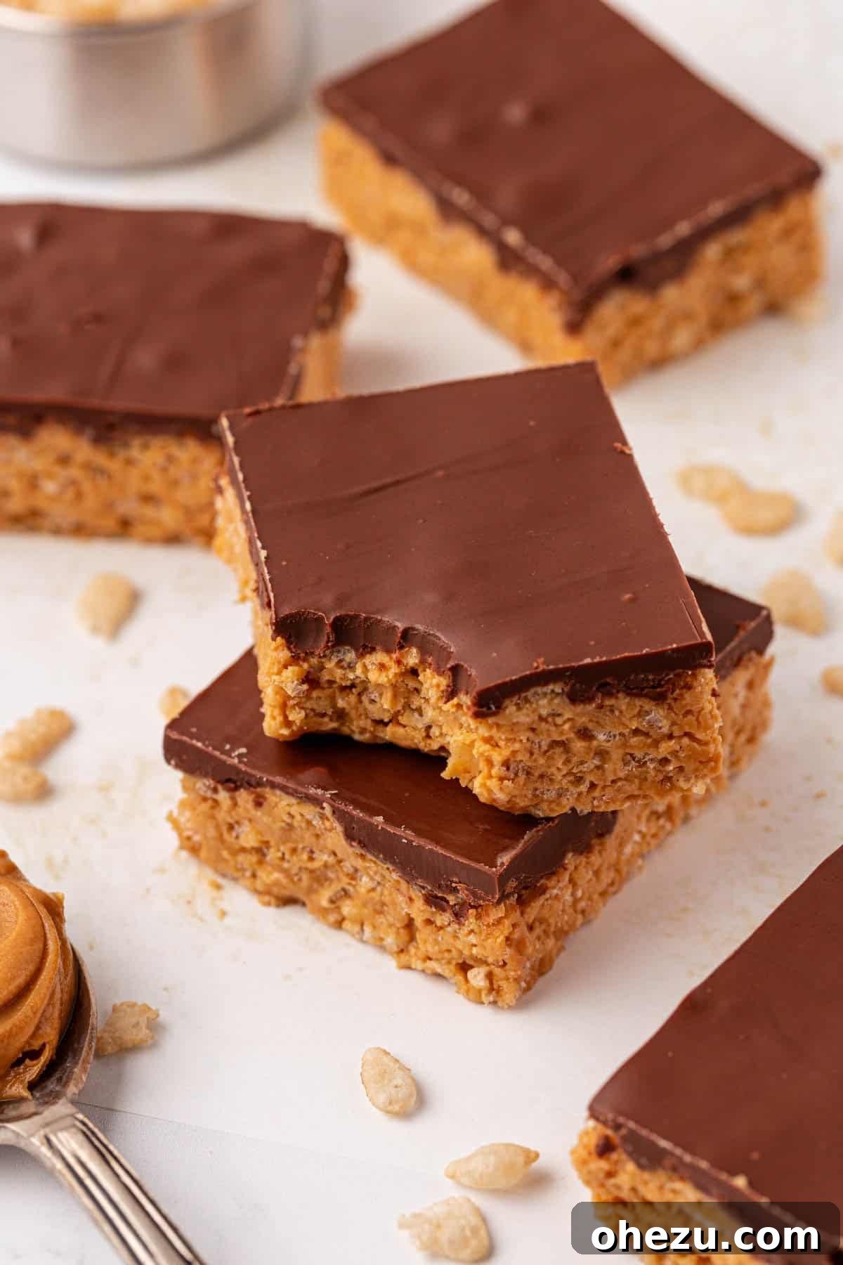Chewy Peanut Butter Rice Krispie Bars Recipe 21 peanut butter rice krispie bars