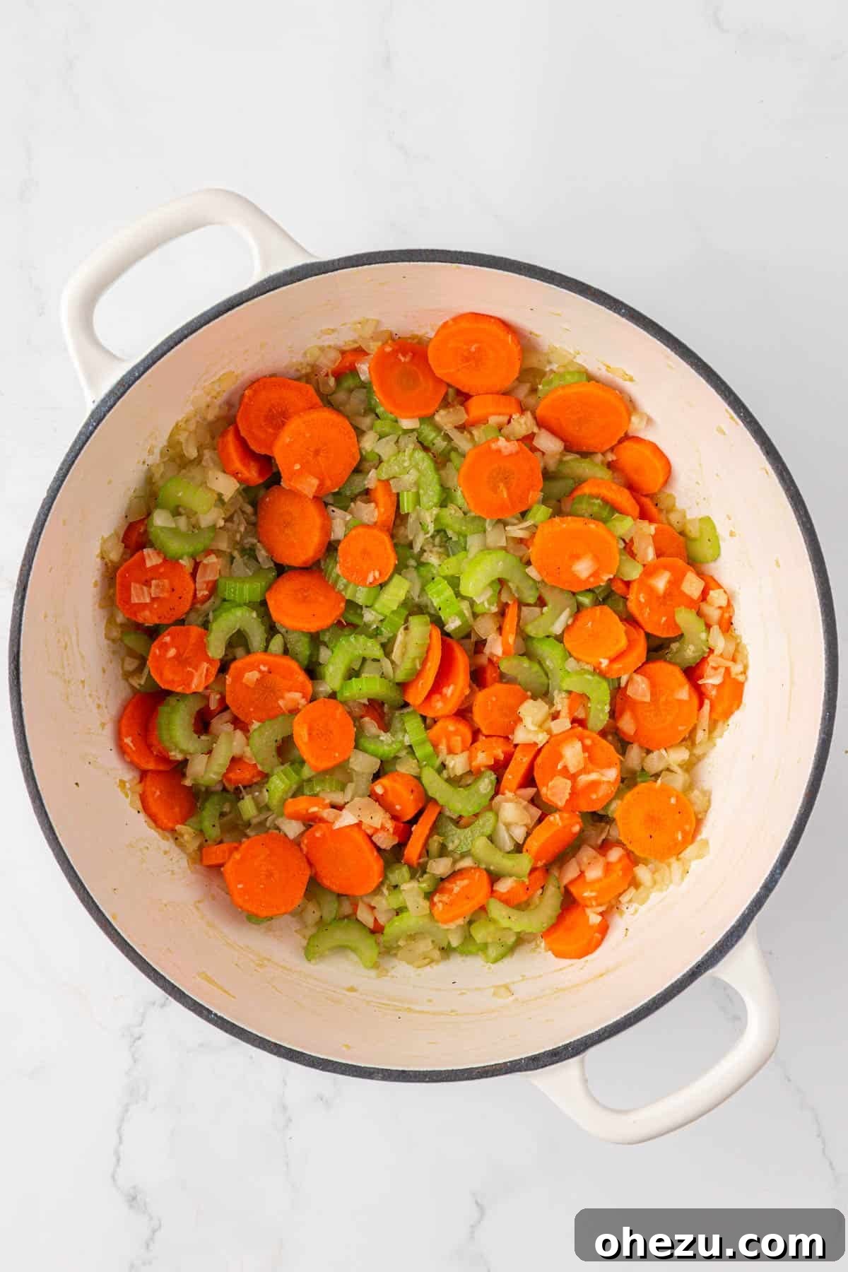 vegetables mixed together in a pot